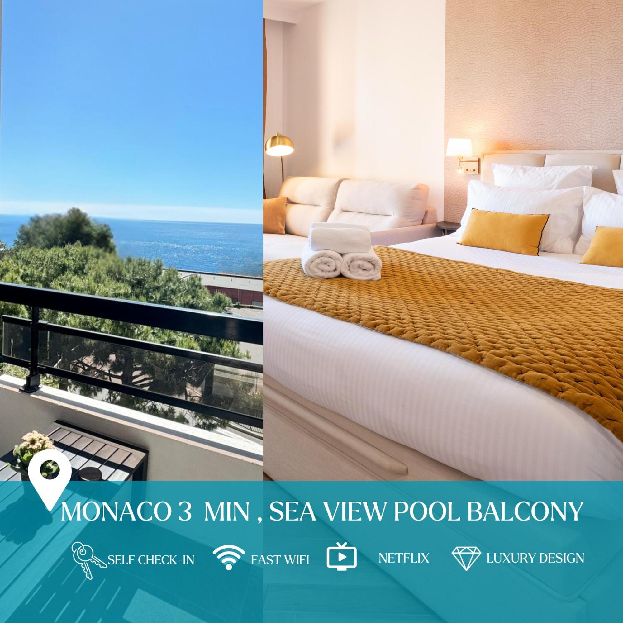 Monaco Border Luxury Suite - Sea View - Pool Beausoleil Exterior foto